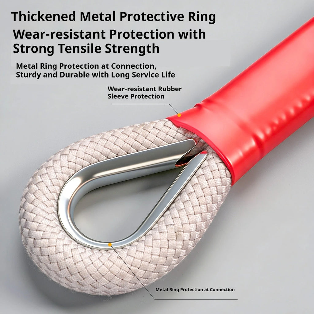 Heavy-Duty Recovery Rope loop end showing the thickened metal protection ring and wear-resistant rubber sleeve