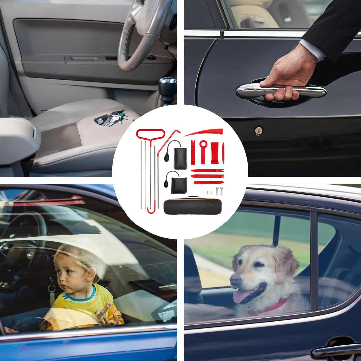 Car Door Trim Removal Kit lockout tool for car door handles, keys locked inside, children and pets in vehicles