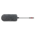 Telescopic Microfibre Car Duster with grey microfibre head, stainless steel pole and foam grip on white background