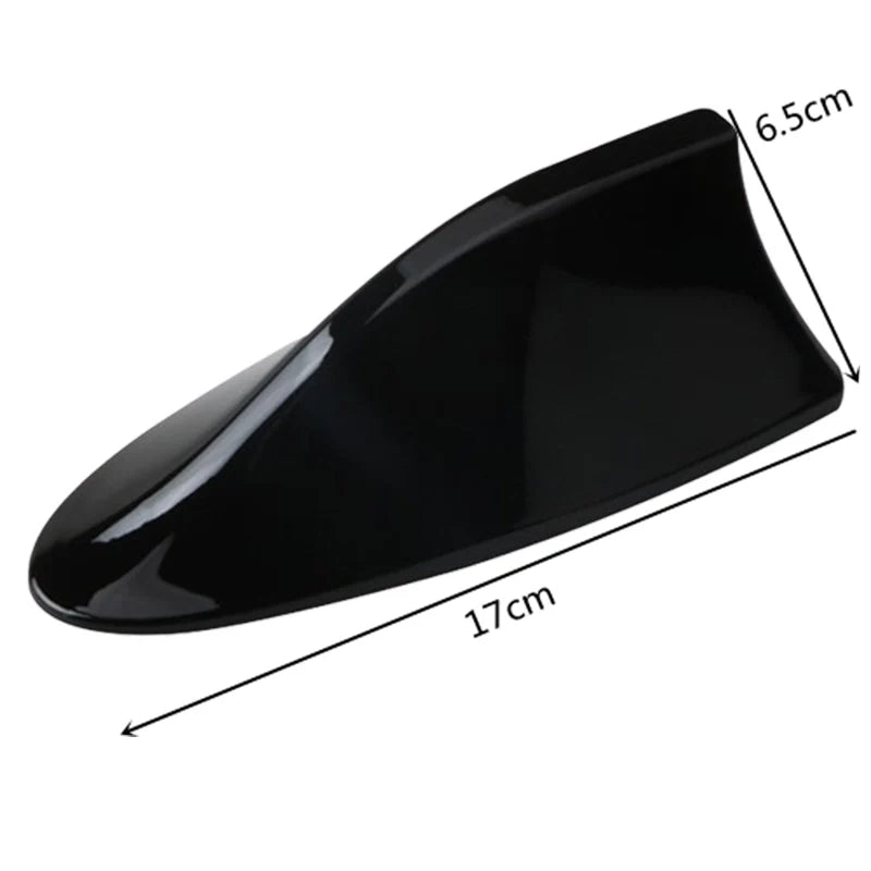 Black Shark Fin Antenna Cover with 17cm length and 6.5cm height dimensions