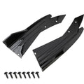 Pair of gloss black rear bumper corner guards displayed on a white background with mounting screws included