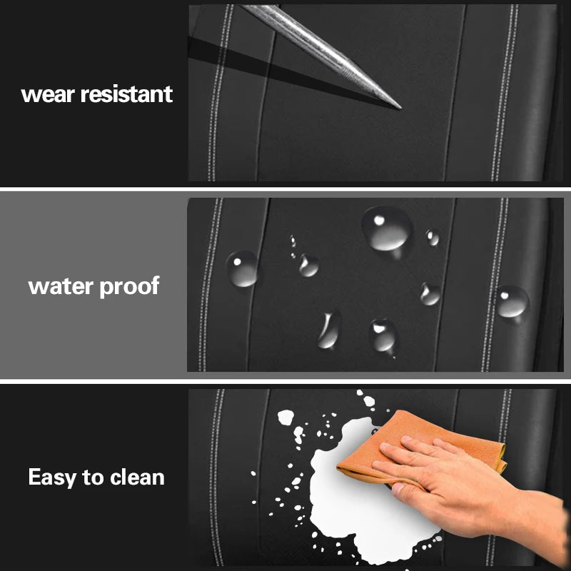 Leather Bucket Seat Covers wear resistant, waterproof and easy to clean demonstration