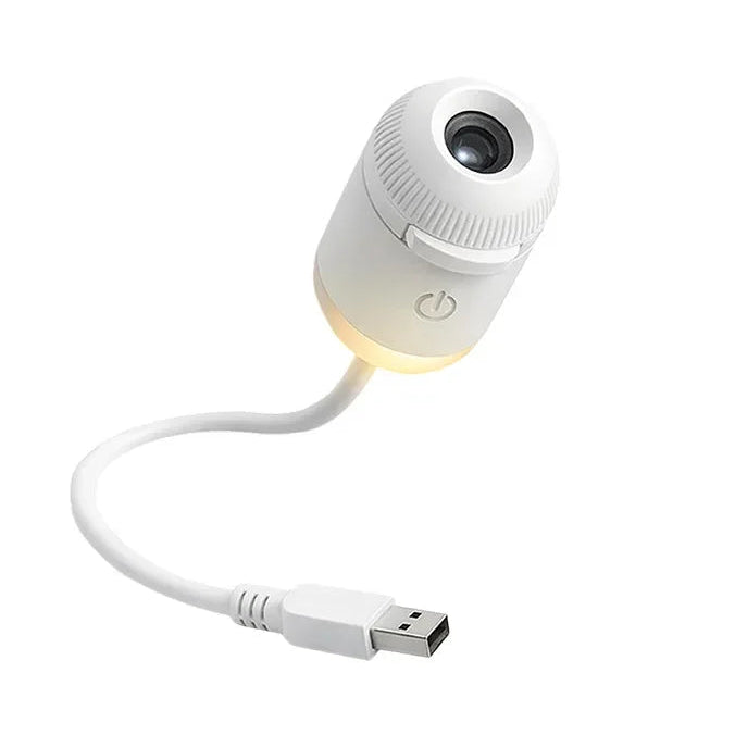 Nexura Auto Galaxy Star Projector USB night light with flexible gooseneck cable, glowing warm white light