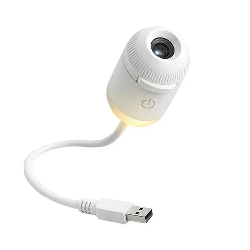 Nexura Auto Galaxy Star Projector USB night light with flexible gooseneck cable, glowing warm white light