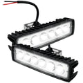 Pair of Compact LED Work Lights, 6-LED black aluminium housings with mounting brackets and wiring