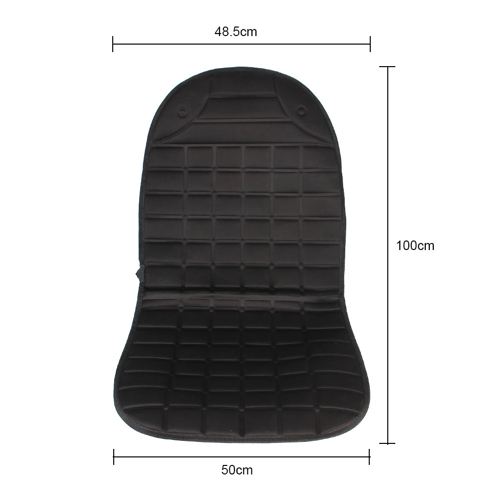 Dimension diagram of the 12V Heated Car Seat Cushion measuring 48.5cm wide and 100cm long