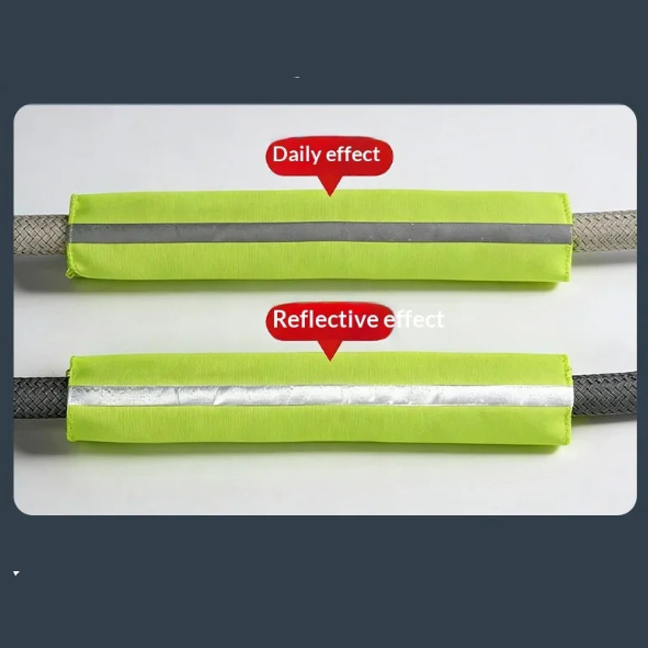 Heavy-Duty Recovery Rope sleeve comparison showing the daily fluorescent cover next to its reflective safety strip