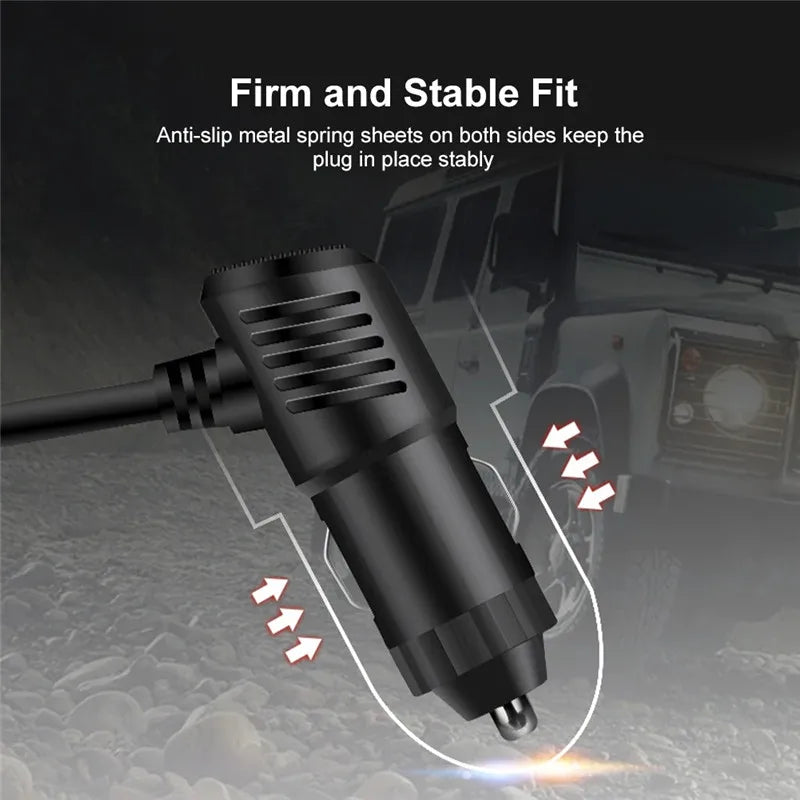 Multi-Port Car Charger Hub firmly fitted into a vehicle's cigarette lighter socket for a stable connection