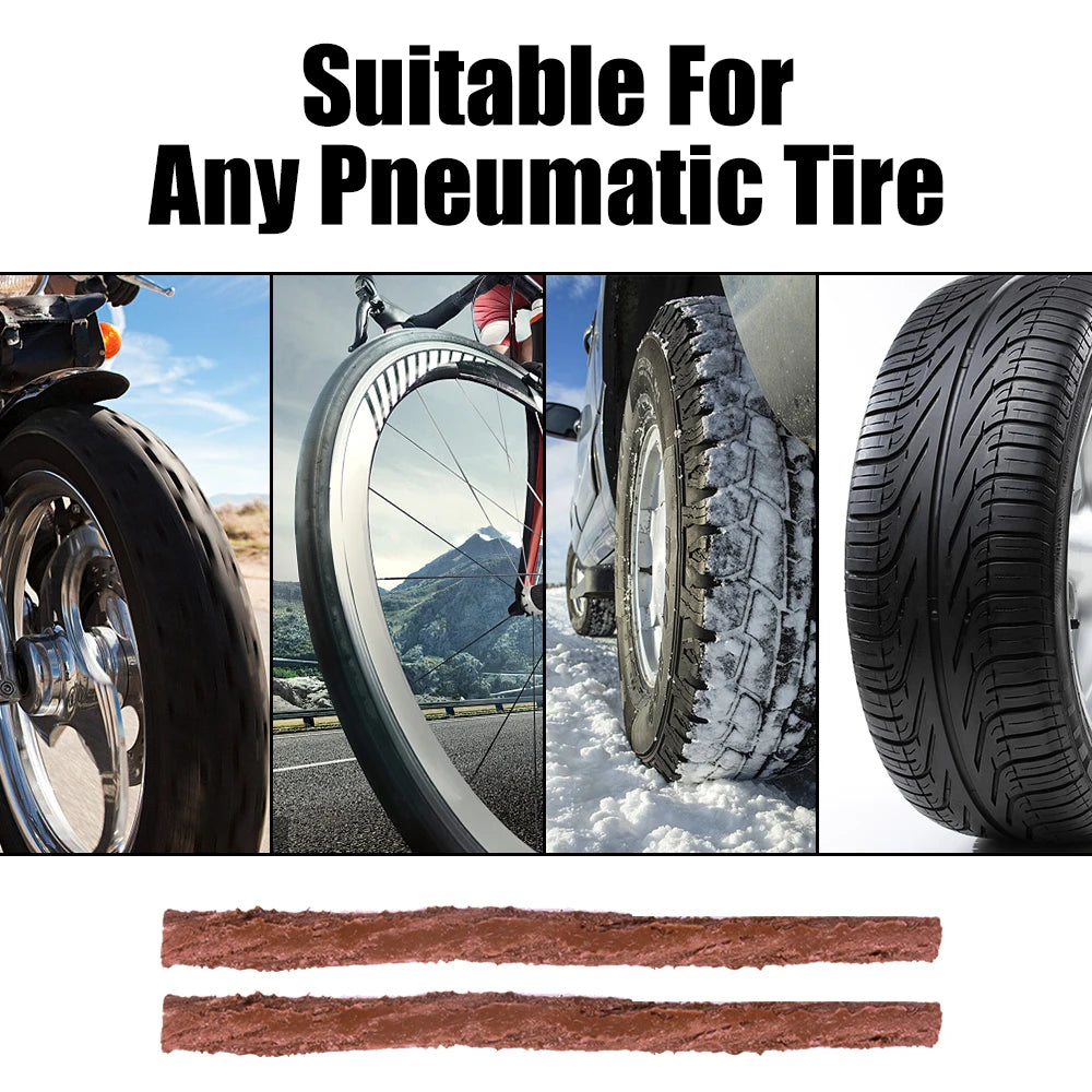 Car Tyre Puncture Repair Kit rubber strips suitable for car, motorcycle, bicycle and any pneumatic tyre