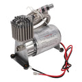 Heavy-duty 12V air compressor with braided steel hose and mounting bracket