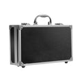 Rugged Aluminium Tool Case closed, front view, showing the reinforced aluminium frame and carry handle