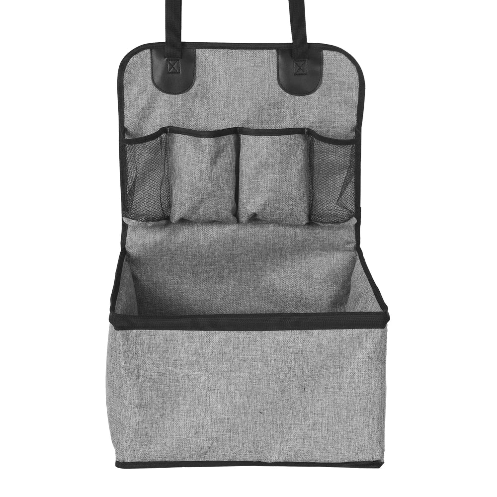 Foldable Dog Car Booster Seat with front seat pet travel carrier design, shown folded flat on a plain white background.