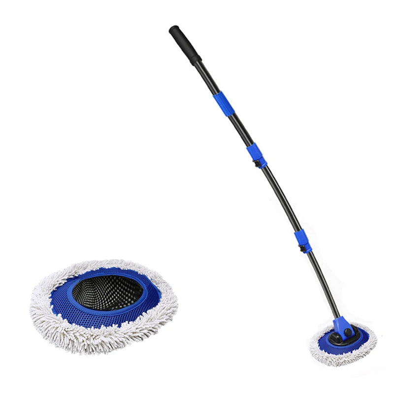 Telescopic Chenille Wash Brush 2 piece pack showing the extendable pole with brush head plus one spare chenille mop head