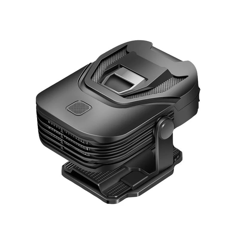 Portable 12V Heater Defroster alternate angle on white background showing 360-degree rotating head