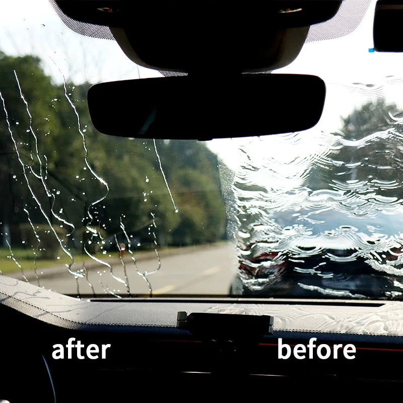 Glass Hydrophobic Coating Spray dashcam before and after rain beading comparison