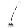 Telescopic Chenille Wash Brush with soft grey chenille head and curved white handle on a white background