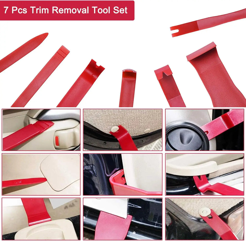 Car Door Trim Removal Kit seven-piece trim tool set removing interior door handles, seats and panel clips