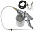 Cavity Wax Spray Gun with chrome canister, application wand, air hose and quick-connect fittings