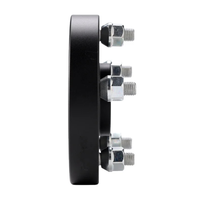 Side profile of a wheel spacer showing five wheel studs