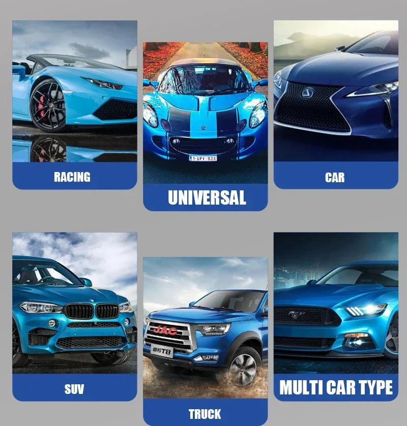 RGB Car Ambient Light Strip shown fitted to multiple car brands, confirming universal compatibility
