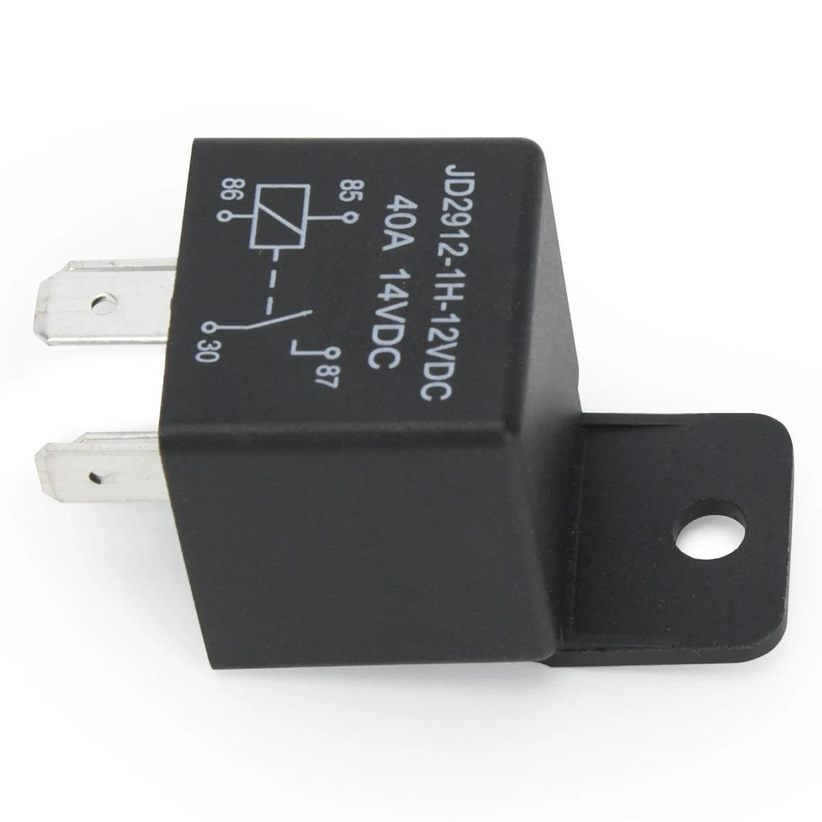 Close-up of the Thermo Fan Relay Kit 40A 12V automotive relay with mounting tab