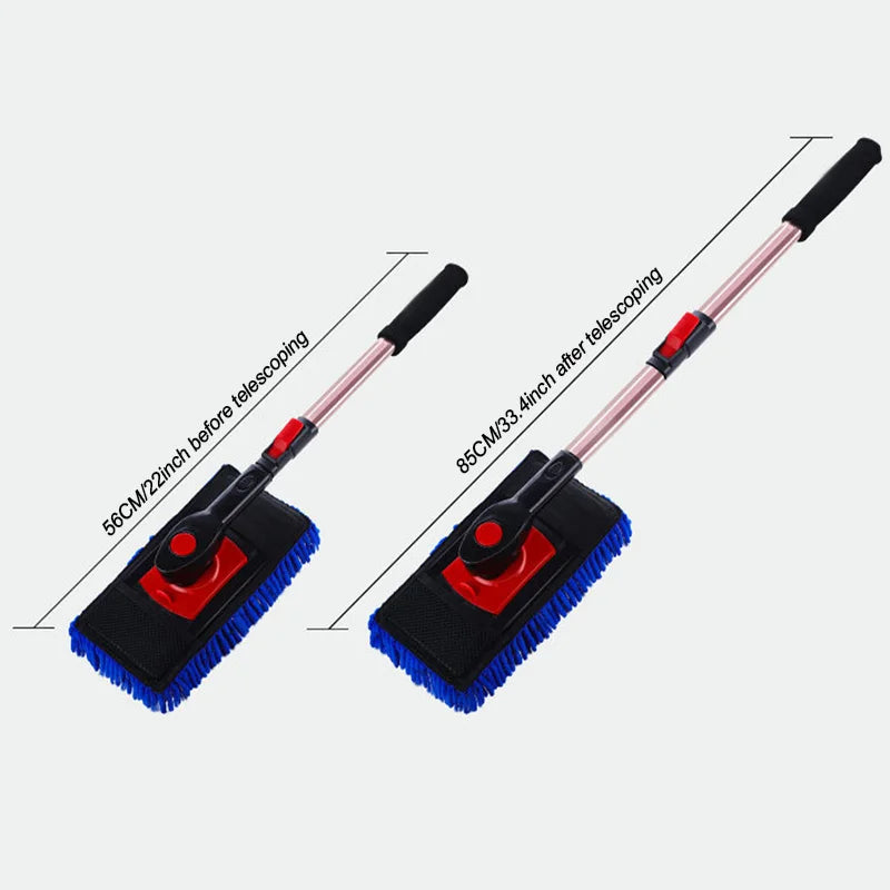 Swivel Chenille Wash Mop Kit telescopic handle shown retracted at 56 cm and extended to 85 cm