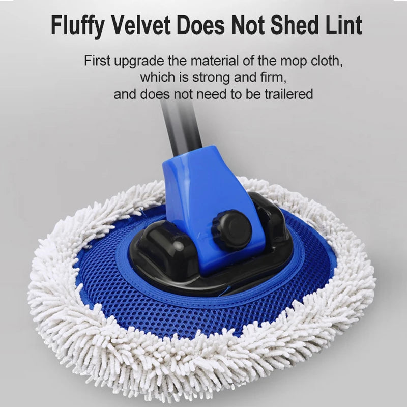 Telescopic Chenille Wash Brush close-up of the fluffy chenille microfibre mop head that does not shed lint