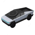 Magnetic Wireless Car Charger in a Cybertruck-inspired grey design on a white background