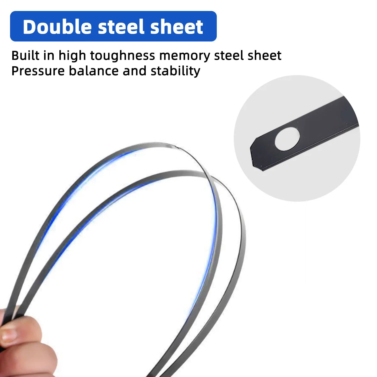 Universal Beam Windscreen Wiper Blade double steel sheet frame flexed by hand showing pressure balance and stability
