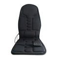 Black shiatsu massage cushion for car seat and home chair on plain background