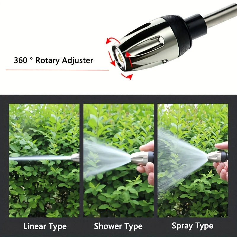 Long-Reach Foam Wash Lance 360° rotary nozzle with linear, shower and spray water patterns