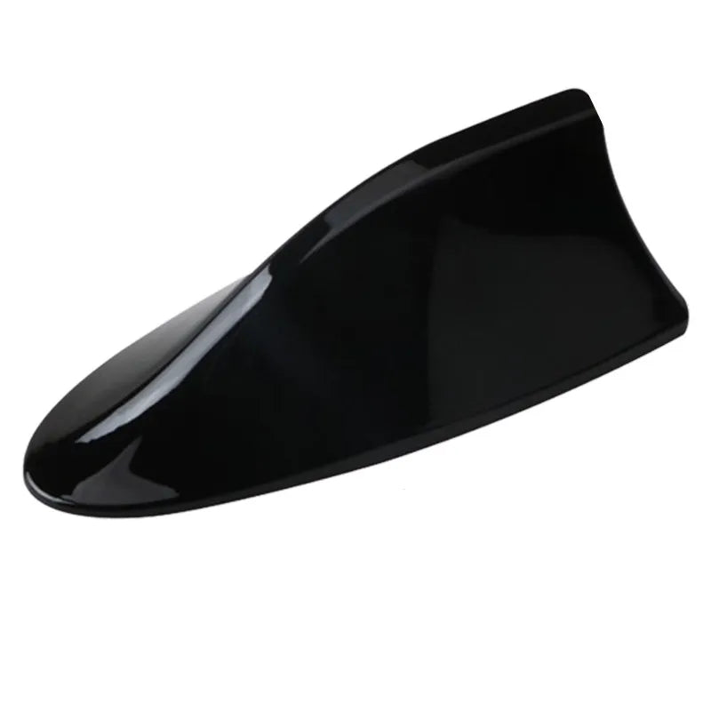 Glossy black Shark Fin Antenna Cover on clean white background