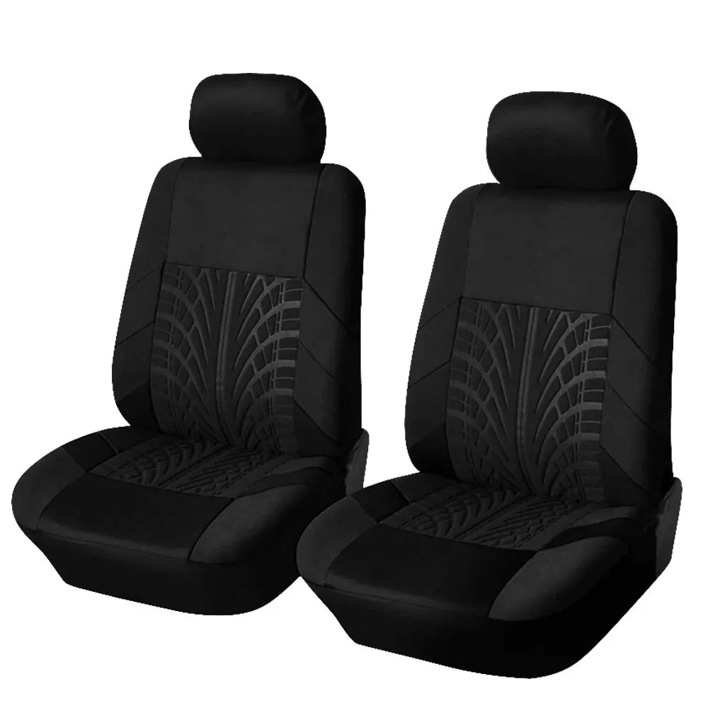 Single Stealth Black universal front seat cover photographed on a white background.
