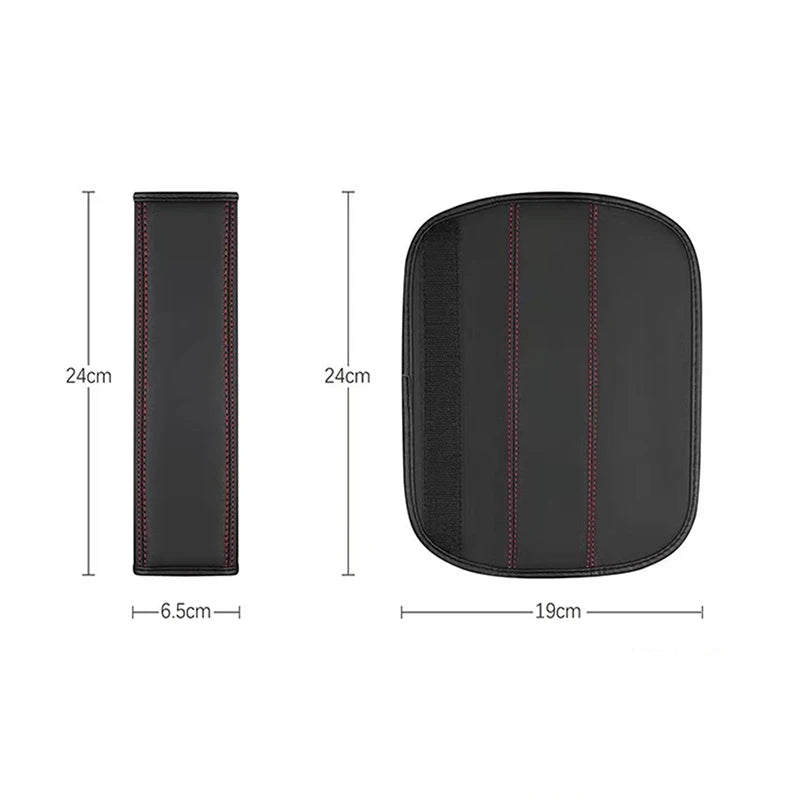 Leather Seat Belt Shoulder Pad Dimensions 24cm Length 6.5cm Width