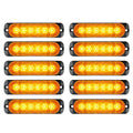 Set of ten amber LED Emergency Strobe Set surface-mount light modules arranged in two columns on a white background