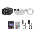 Twinkle Meteor Star Headliner kit with 4-port light engine, fibre optic strands, remote, car charger, power adapter and install guide