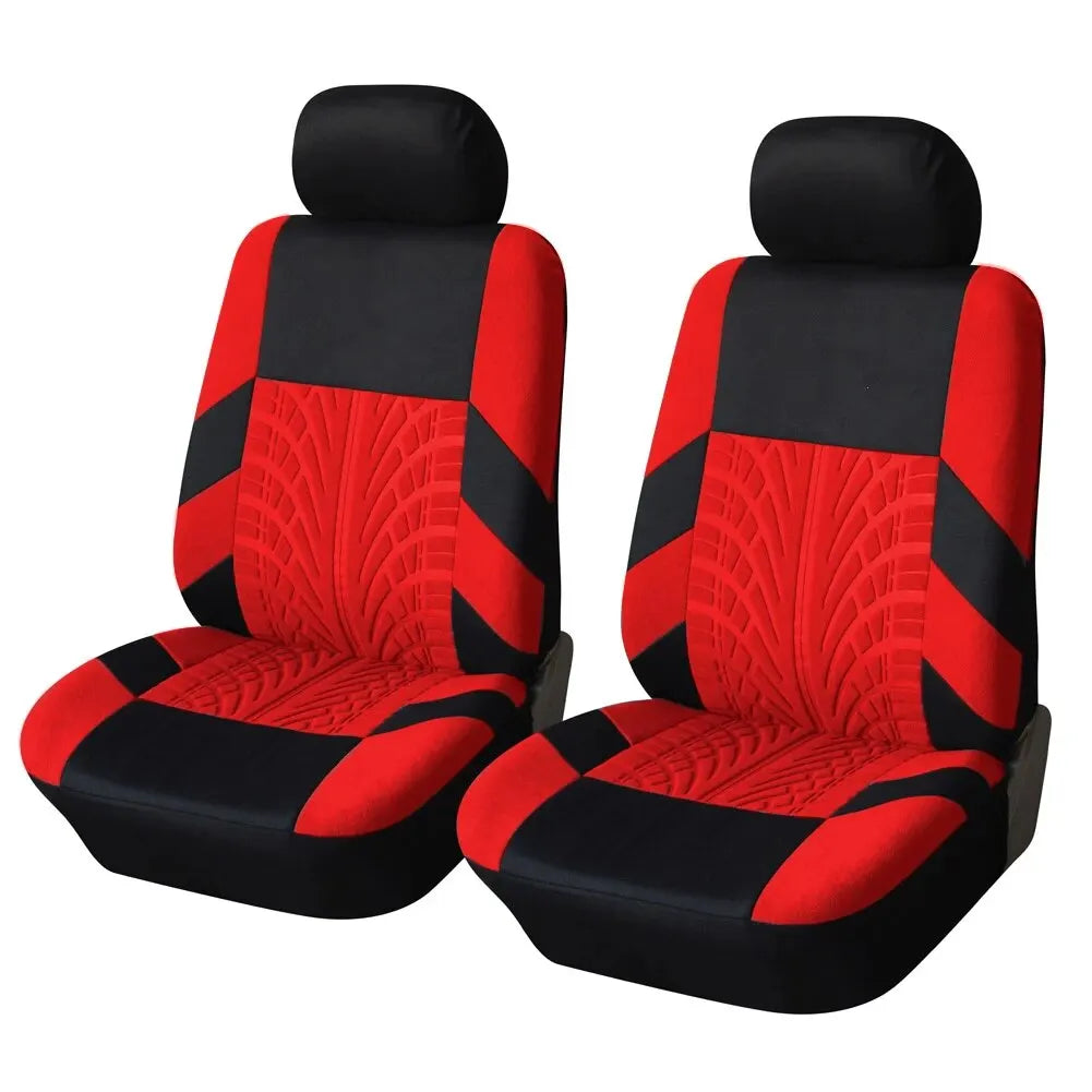 Single Crimson Red universal front seat cover photographed on a white background.