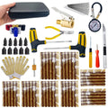 Heavy-Duty Tyre Repair Kit complete set with repair strips, tools, gauge, gloves and carry case on a white background
