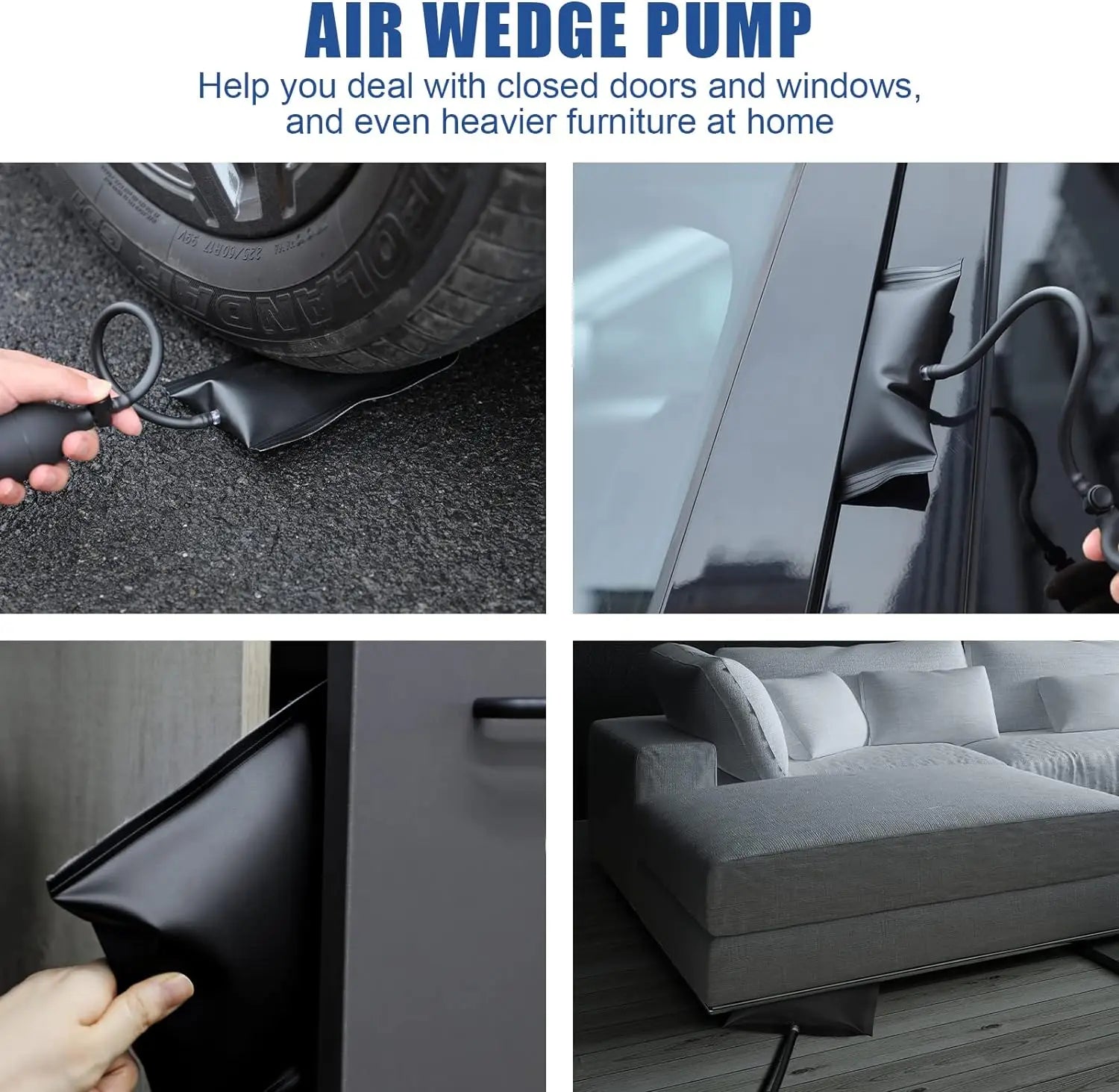 Car Door Trim Removal Kit air wedge pump opening a car door, cabinet and heavy furniture gap