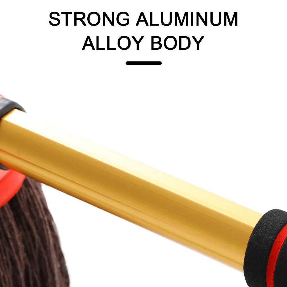 Close-up of the Telescopic Wax Duster Brush's strong gold aluminium alloy telescopic handle