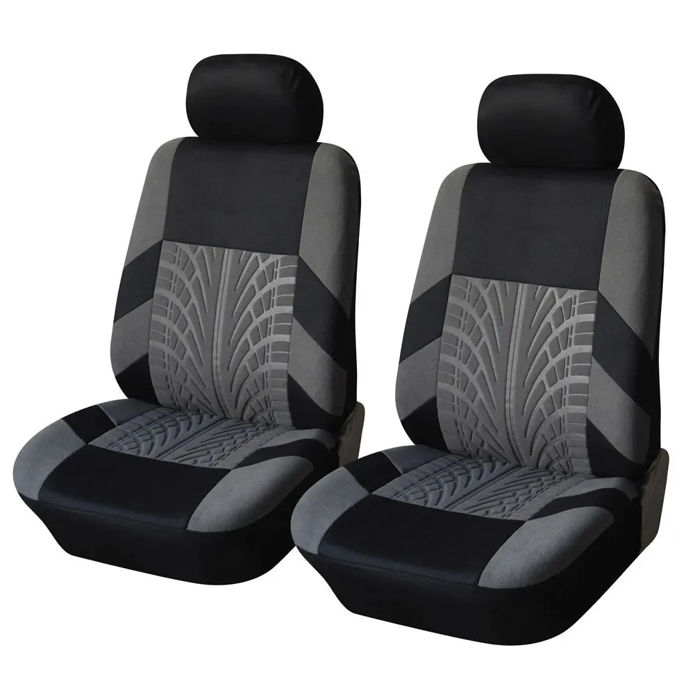 Single Ash Grey universal front seat cover photographed on a white background.