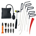 Paintless Dent Repair Kit with dent puller, hand pump, hook rod set, rubber mallet and tip attachments laid out on a white background