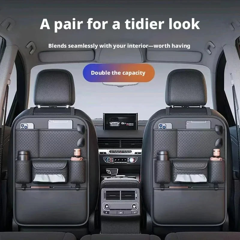 Pair of Multi-Pocket Car Backseat Organisers fitted to both rear seats of an SUV for a tidier double capacity interior