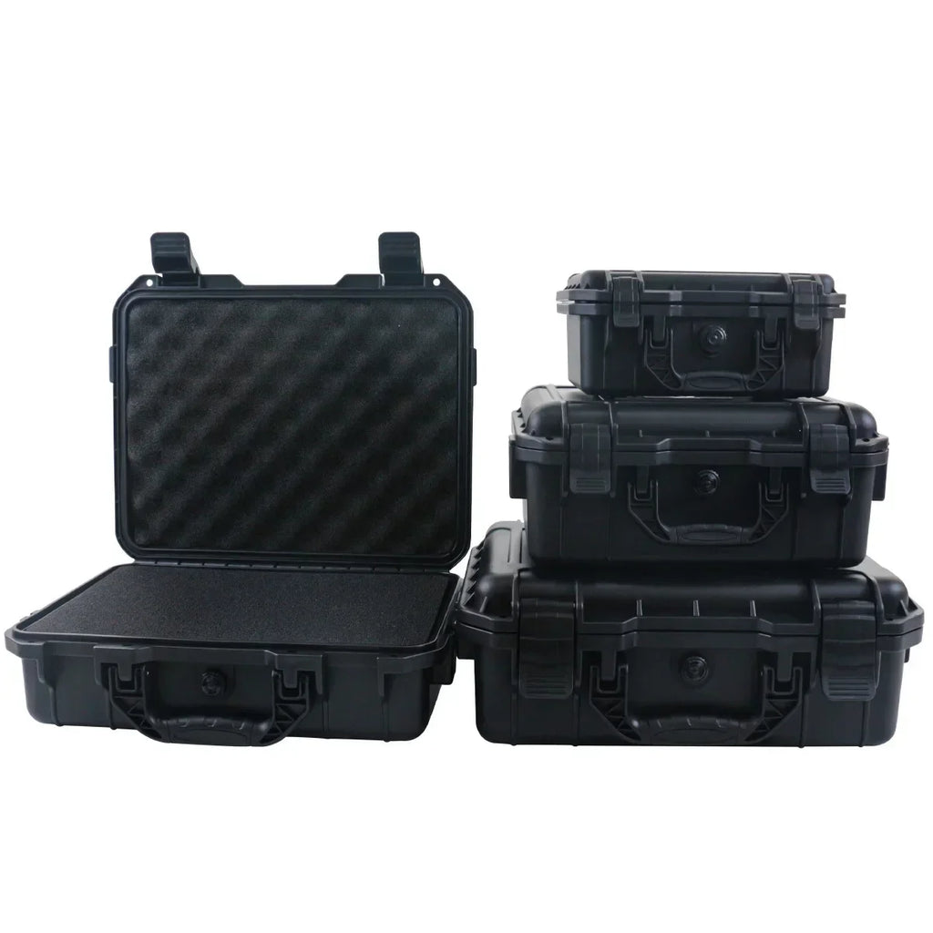 All-Weather Storage Case shown open beside a closed case, front angle