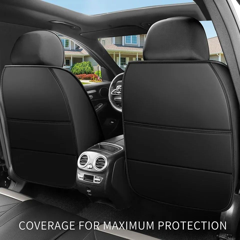 Leather-Look Car Seat Cover providing maximum coverage and protection in a vehicle interior