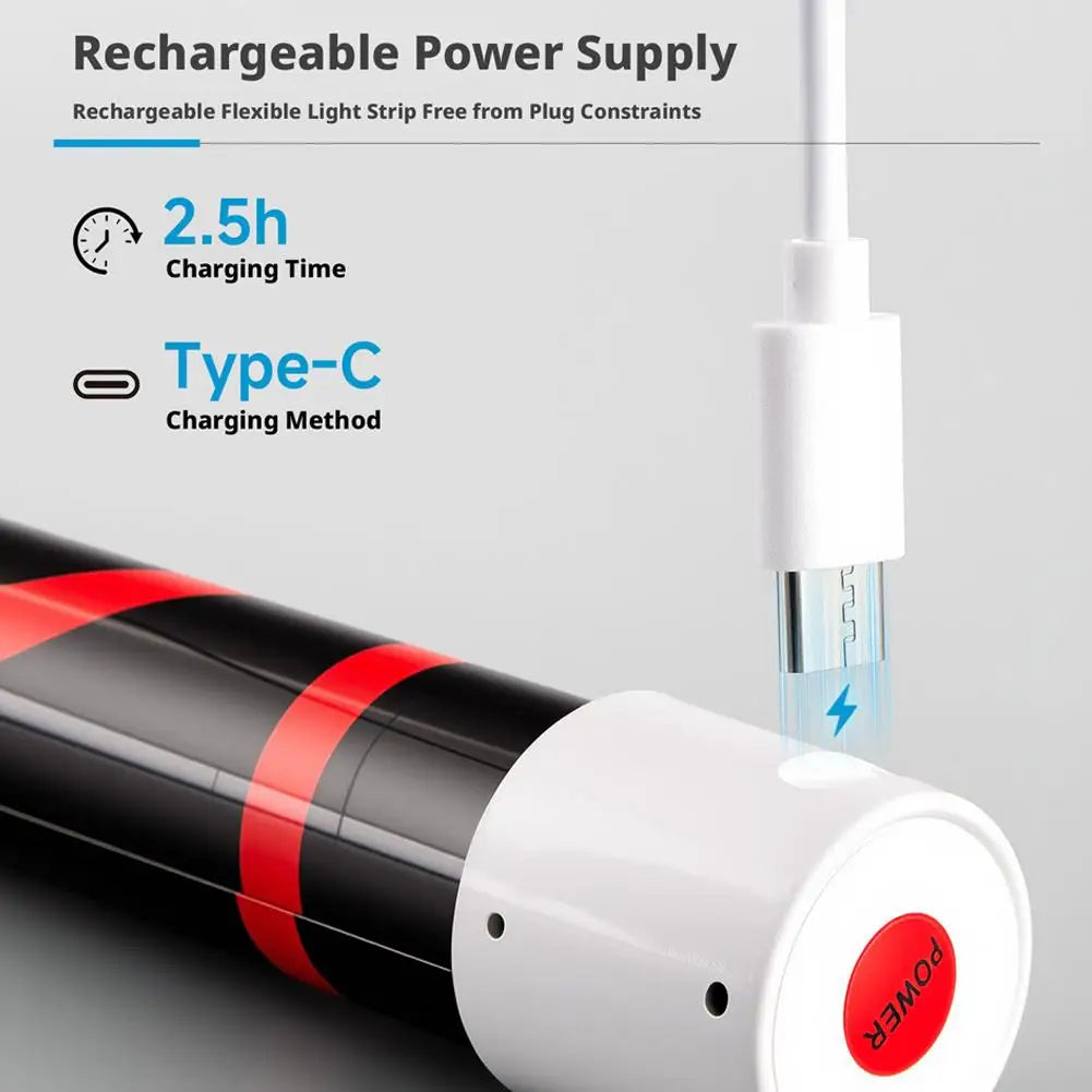 Flexible LED Work Light waterproof rating demonstration with glowing light on wet surface