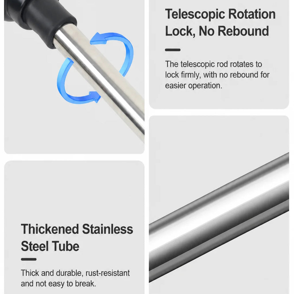 Telescopic Microfibre Car Duster twist-lock telescopic joint and thickened stainless steel pole close-up