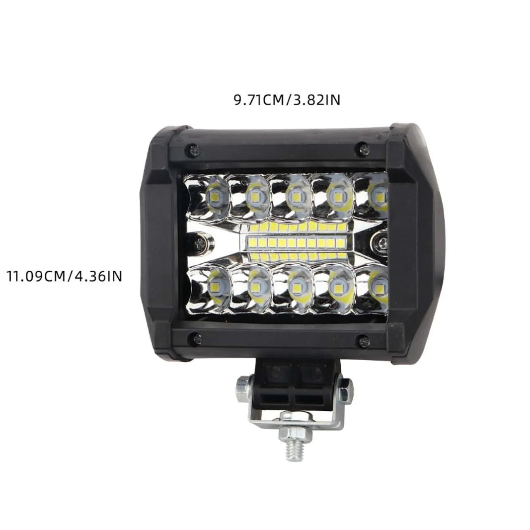 Compact LED Work Light dimensions: 9.71 cm wide by 11.09 cm high, with mounting bracket