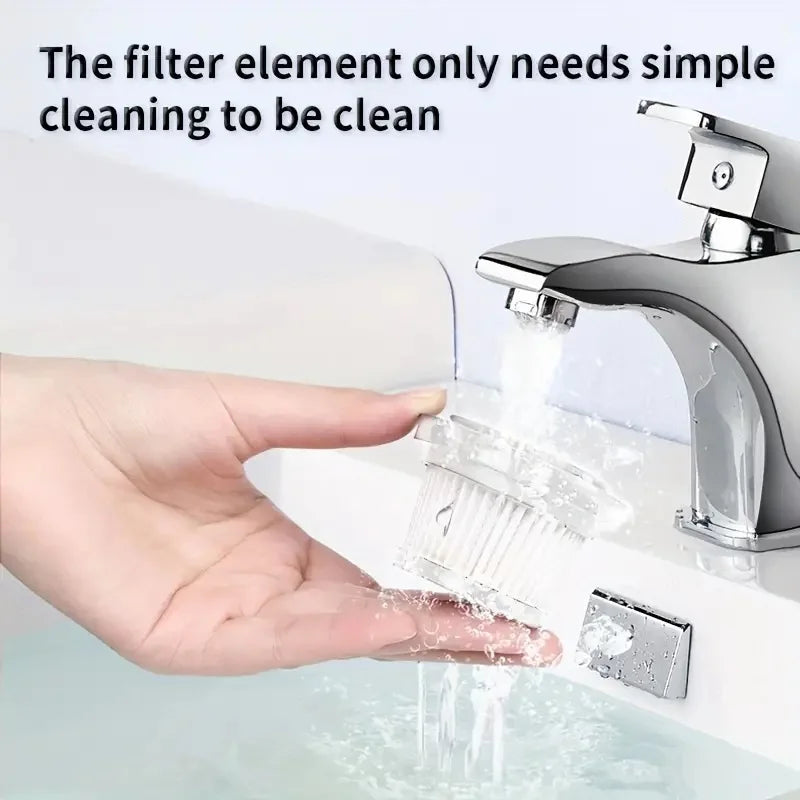 Cordless Car Vacuum & Blower washable filter element being rinsed under a running tap