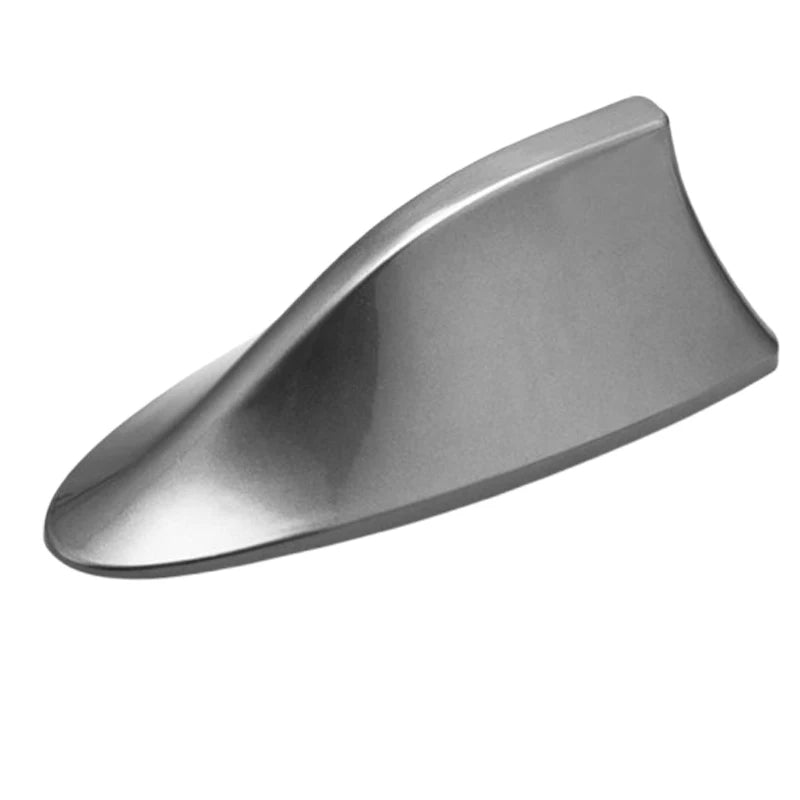 Silver grey Shark Fin Antenna Cover on clean white background